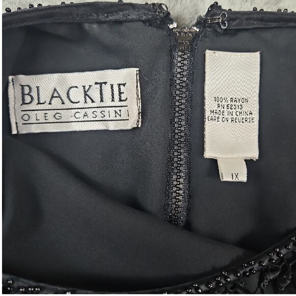 VTG Oleg Cassini Black Tie Beaded Sequin Evening Jacket 1X Elegant Formalwear - Picture 7 of 9